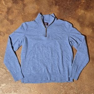 UNTUCKit Belguardo Extrafine Merino Wool 1/4 Zip Sweater Blue Size M
